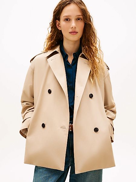 Tommy Hilfiger Kurzjacke "COTTON SHORT TRENCH" Baumwolle, Trenchcoat Style günstig online kaufen