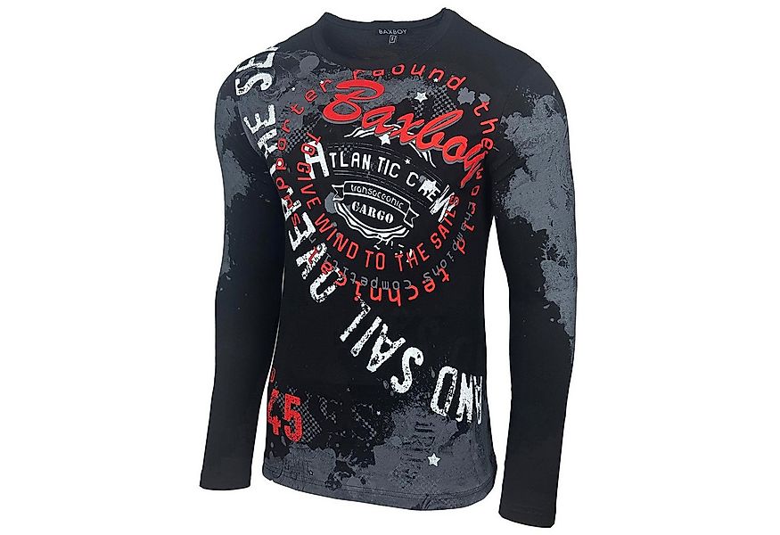 Baxboy Longshirt Baxboy Herren Longsleeve T-Shirt Langarmshirt Aufdruck Obe günstig online kaufen