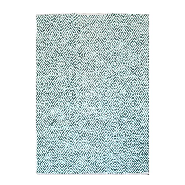 MeGusta Flachflor Teppich Modern Türkis Baumwolle 160x230 cm Marisol günstig online kaufen