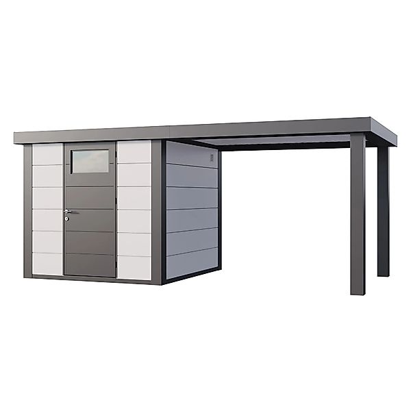 Gerätehaus Classico 2424 mit Offene Lounge L Rechts 522 cm x 238 cm Weiß günstig online kaufen