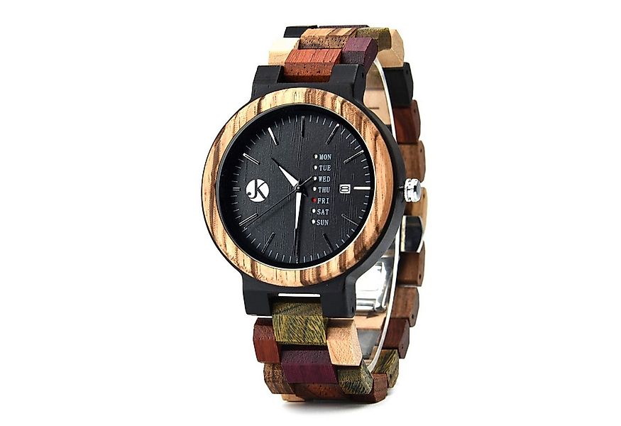 Kim Johanson Quarzuhr Week Herren Holzuhr mit Datum und Tagesanzeige, (Mit günstig online kaufen