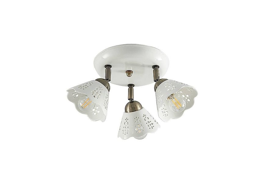 Lindby Deckenstrahler Efgenia, Keramik Weiß IP20, 3 x 25 W günstig online kaufen