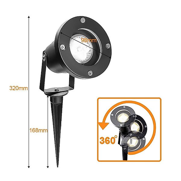 Clanmacy LED Gartenstrahler Gartenbeleuchtung mit Erdspieß günstig online kaufen
