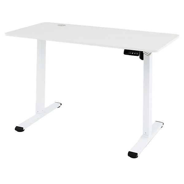 Costway Höhenverstellbarer Schreibtisch 120 x 60 cm Elektrisch Weiß günstig online kaufen