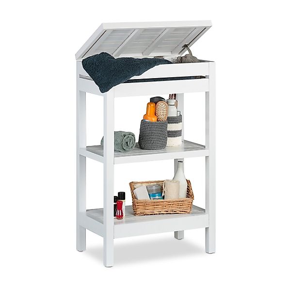 relaxdays Badregal Bambus weiß günstig online kaufen