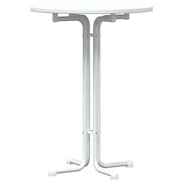 vidaXL Esstisch Weiß Ø80x110 cm Holzwerkstoff und Stahl 4008304 günstig online kaufen