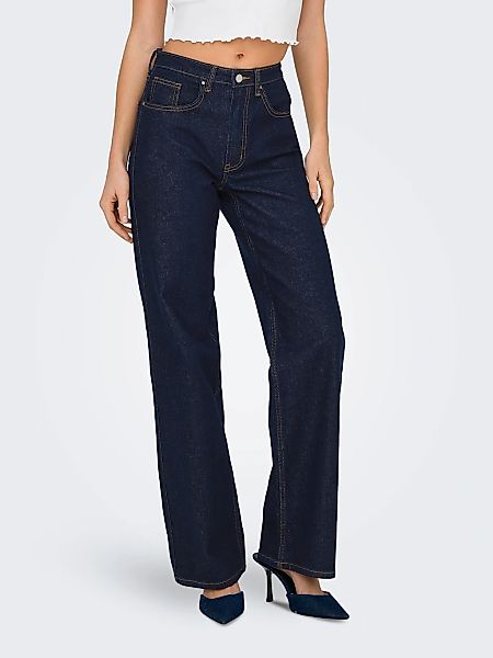 ONLY High-waist-Jeans "ONLJUICY HW WIDE RINSE DNM MAS763 NOOS" Baumwollmisc günstig online kaufen