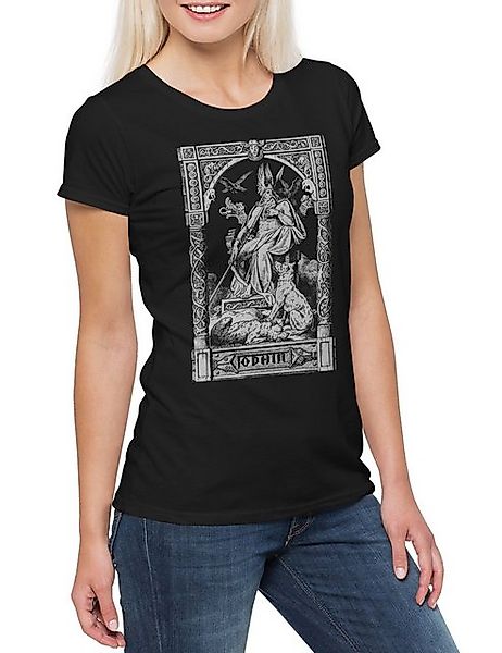 Urban Backwoods Print-Shirt Odhin Viking Damen T-Shirt Odin Thor Mjölnir Lo günstig online kaufen