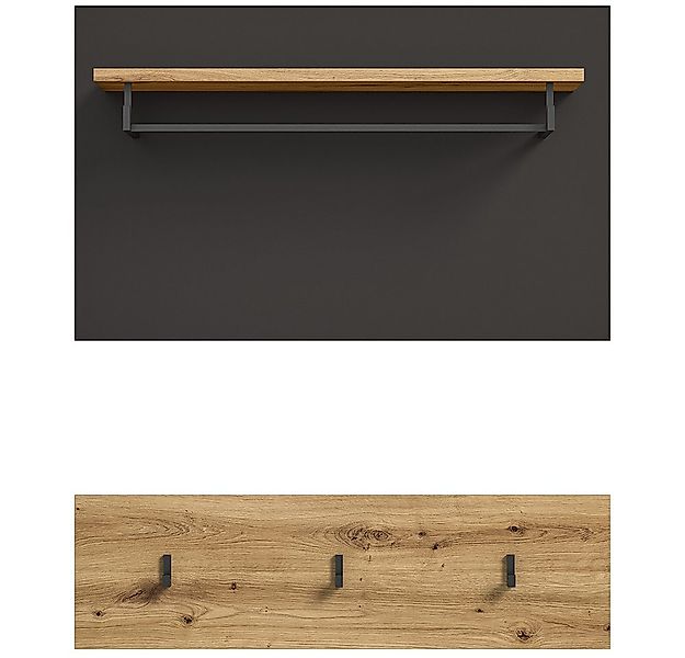 Lomadox Garderobenpaneel CORTONA-158, Flurpaneel Kleiderhaken Wandgarderobe günstig online kaufen