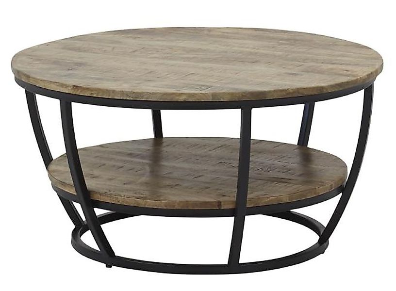 Couchtisch rund a.86x44x86 cm Mango Wood /  Metall schwarz günstig online kaufen