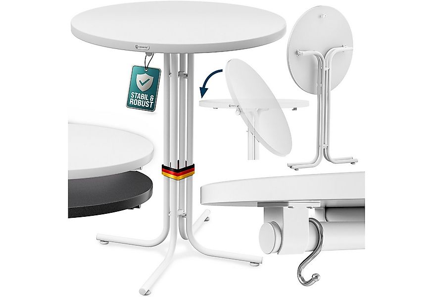Casaria Stehtisch, Ø80x110 cm klappbar rund Garten Holz Metall Hochtisch Pa günstig online kaufen