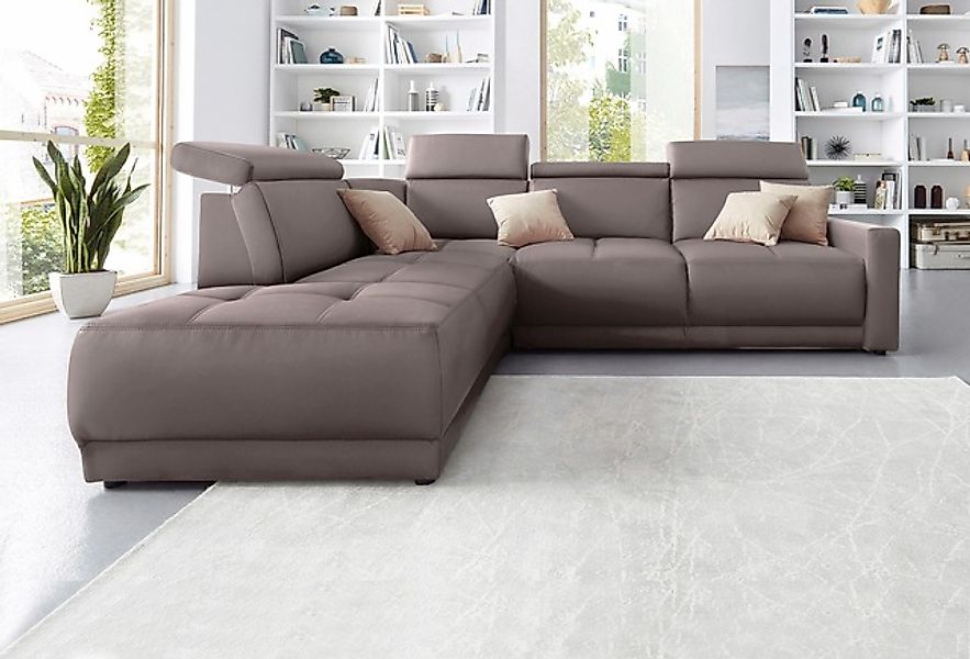 DOMO collection Ecksofa »Ava, moderne Sitzheftung mit toller Doppelnaht, ko günstig online kaufen