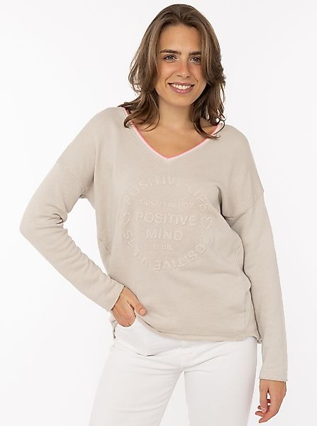 Zwillingsherz Sweatshirt "Positive Mind", mit Kontrastnaht in Neonfarbe günstig online kaufen