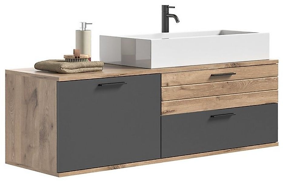 Newroom Waschbeckenunterschrank Doyle Waschbeckenunterschrank Eiche Basalt günstig online kaufen
