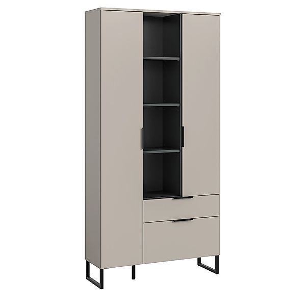 Inn.Furn Stauraumschrank in Kaschmir und Schwarz 90 cm Morena günstig online kaufen