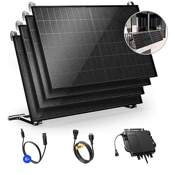 Solakon Balkonkraftwerk 2000W Solaranlage mit Balkonhalterung Steckerfertig günstig online kaufen