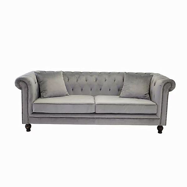 ebuy24 Sofa Velvet Sofa 3-Sitzer Velours hellgrau. günstig online kaufen