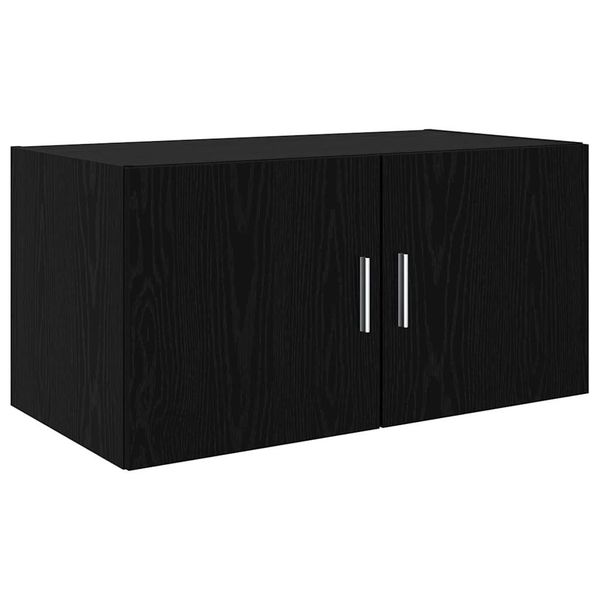 vidaXL Hängeschrank Wandschrank Wandmontiert Schwarz Eichen-Optik günstig online kaufen