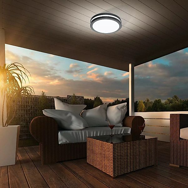 EGLO connect Locana-C LED-Außenwandlampe anthrazit günstig online kaufen