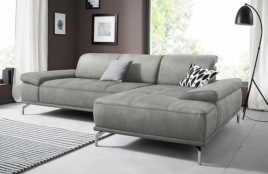 Home affaire Ecksofa "Caluna" Inkl.Sitztiefenverstellung, wahlweise mit Kop günstig online kaufen