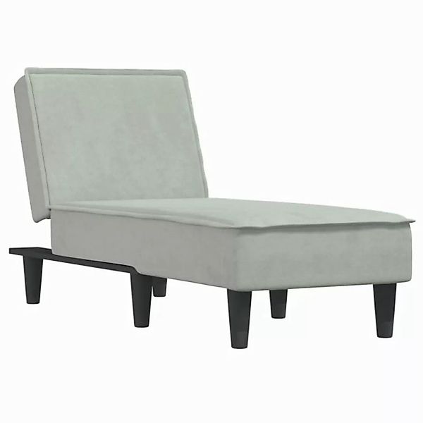 vidaXL Chaiselongue Chaiselongue Hellgrau Samt, 1 Teile günstig online kaufen