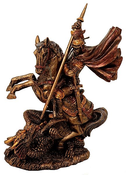 MystiCalls Dekofigur Kleiner St. Georg bronziert günstig online kaufen