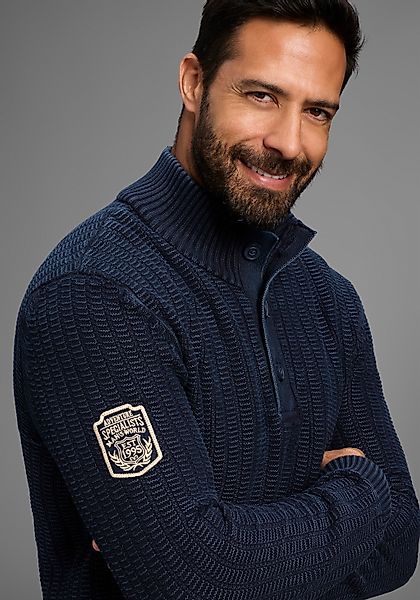 Mans World Troyer "Bis Größe 5 XL" mit Ärmelbadge günstig online kaufen