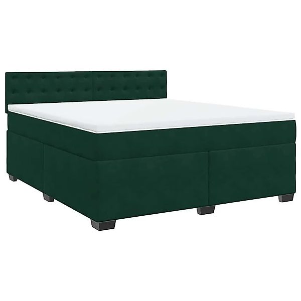 vidaXL Boxspringbett mit Matratze Dunkelgrün 180x200 cm Samt 3288693 günstig online kaufen