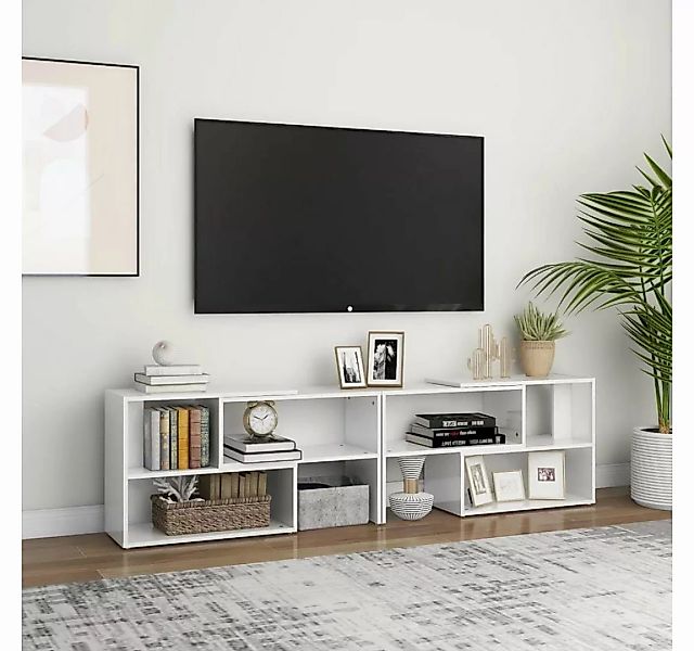 furnicato TV-Schrank Hochglanz-Weiß 149x30x52 cm Holzwerkstoff günstig online kaufen