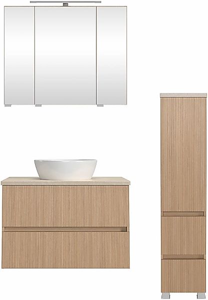welltime Badmöbel-Set "EIXO, Set aus Spiegelschrank, Waschtisch und Midisch günstig online kaufen