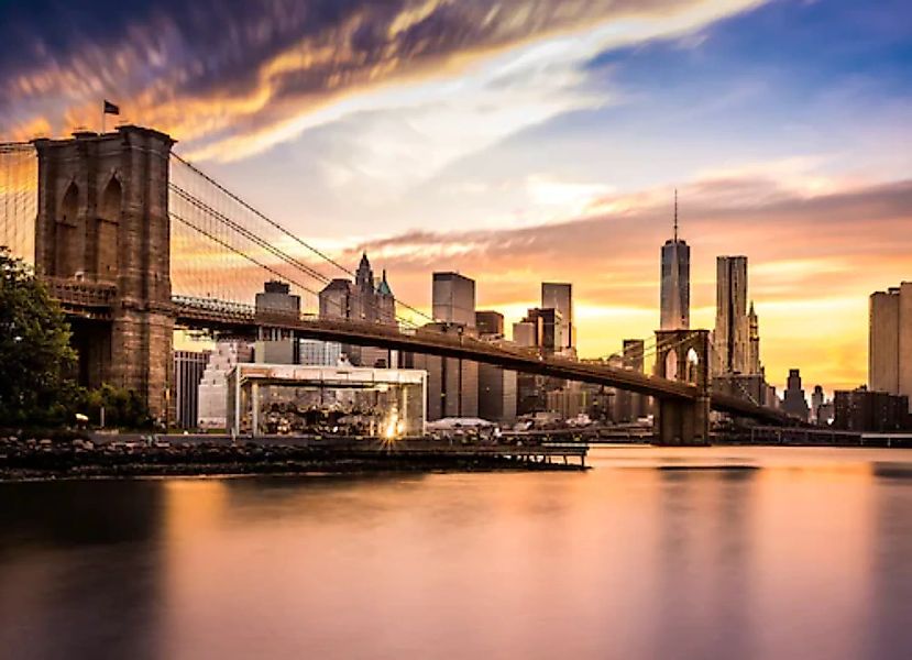 Papermoon Fototapete »Bridge Brooklyn at Sunset« günstig online kaufen