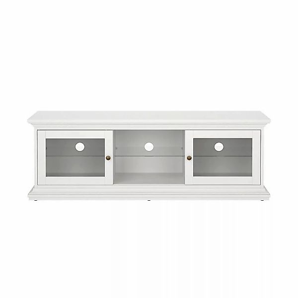 ebuy24 Venedig TV Tisch 2 Glastüren und 1 Glasboden Weiß günstig online kaufen