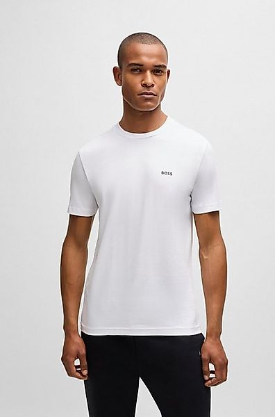 BOSS GREEN Rundhalsshirt Tee mit gummiertem Kontrast-Logo günstig online kaufen