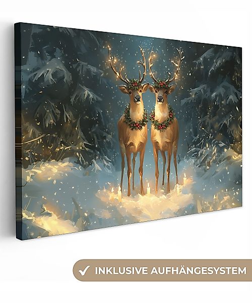 OneMillionCanvasses® Leinwandbild Kiefer-Märchen - Rentier - günstig online kaufen