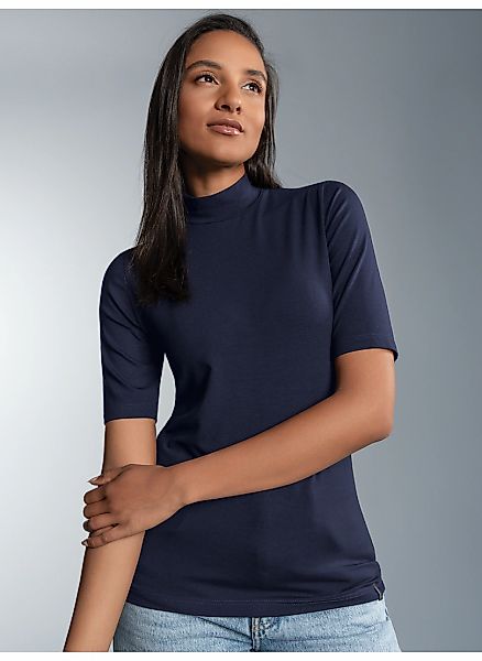 Trigema T-Shirt "TRIGEMA T-Shirt mit elastischem Stehkragen" 1 Stk. tlg. günstig online kaufen