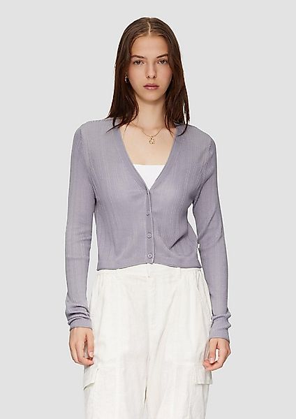 QS Cardigan Strickjacke Verkürzte Strickjacke aus Viskosemix günstig online kaufen