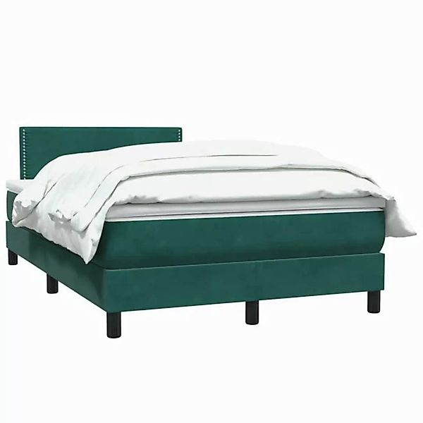 vidaXL Bett Boxspringbett mit Matratze Dunkelgrün 120x220 cm Samt günstig online kaufen