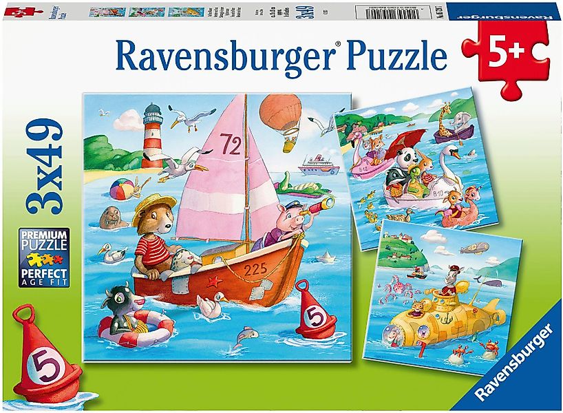 Ravensburger Puzzle 3x49, Auf dem Wasser, günstig online kaufen