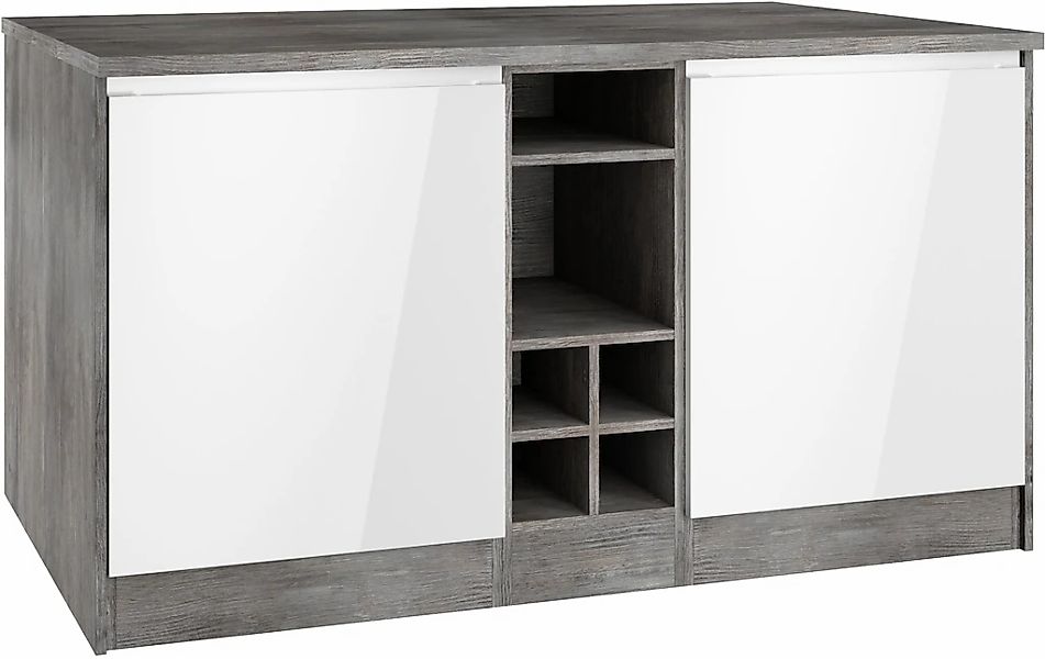 KOCHSTATION Kücheninsel "KS-Virginia", Breite 153 cm, MDF-Fronten, Flaschen günstig online kaufen