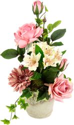 Kunstblume Gesteck aus Rosen, Gerbera und günstig online kaufen