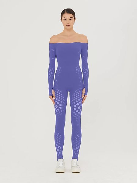 Wolford - Dots Illusion Net Jumpsuit, Frau, ultra violet, Größe: M günstig online kaufen