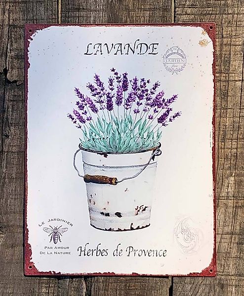 Blechschild Lavande Dekoschild Lavendel Herbes de Provence Vintage 33x25cm günstig online kaufen