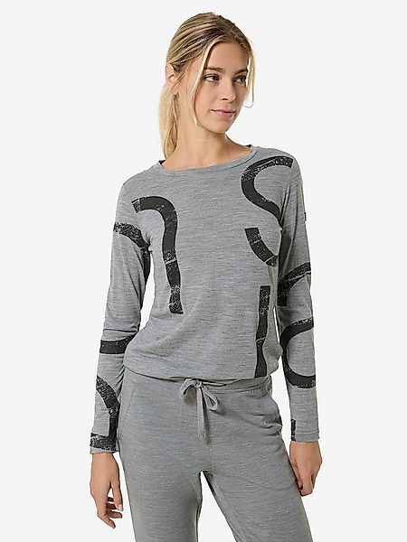 SUPER.NATURAL Langarmshirt für Damen, Merino W CAPITAL LOGO LS mit Logoaufd günstig online kaufen