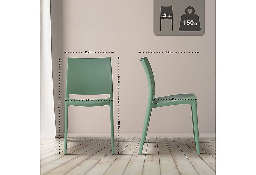 CLP Gartenstuhl Meton, aus Kunststoff, wetterfest und UV-beständig günstig online kaufen