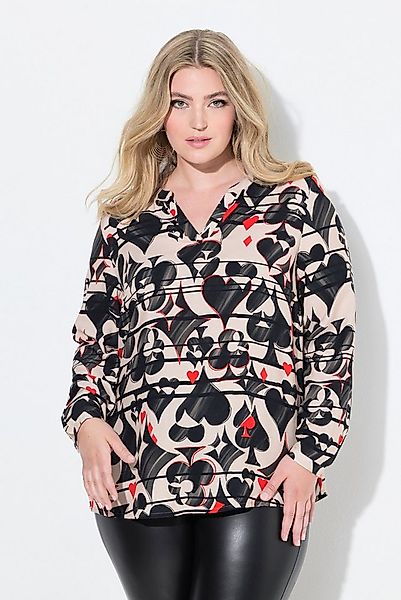 MIAMODA Longbluse Tunika Regular Fit Spielkarten-Muster günstig online kaufen