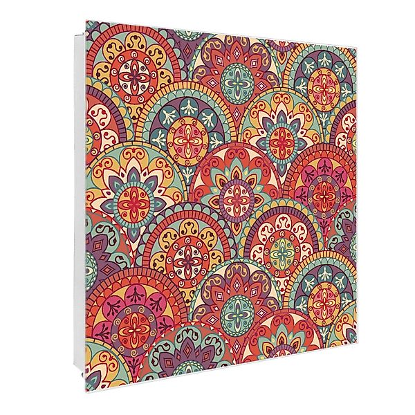 Banjado Großer Schlüsselkasten Glas 30x30cm Weiß Scharnier Links 50 Haken B günstig online kaufen