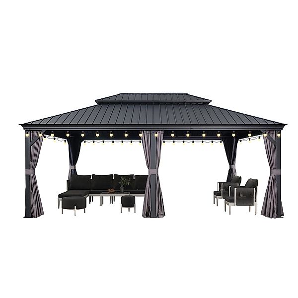 PURPLE LEAF Pavillon Hardtop Aluminium Pergola günstig online kaufen