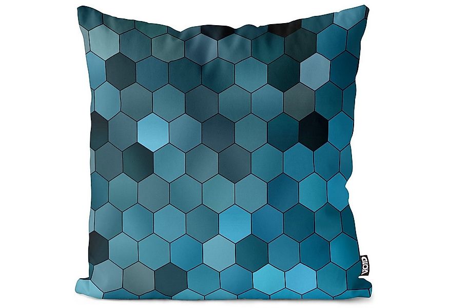 VOID Kissenbezug, (1 Stück), Gemustert Blau Türkis Grafik Kunst Technik Geo günstig online kaufen