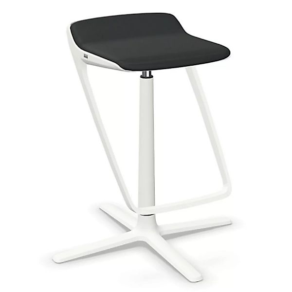 Interstuhl KINETICis5 710K Barhocker mit Fußraste Gestell weiß Sitz schwarz günstig online kaufen