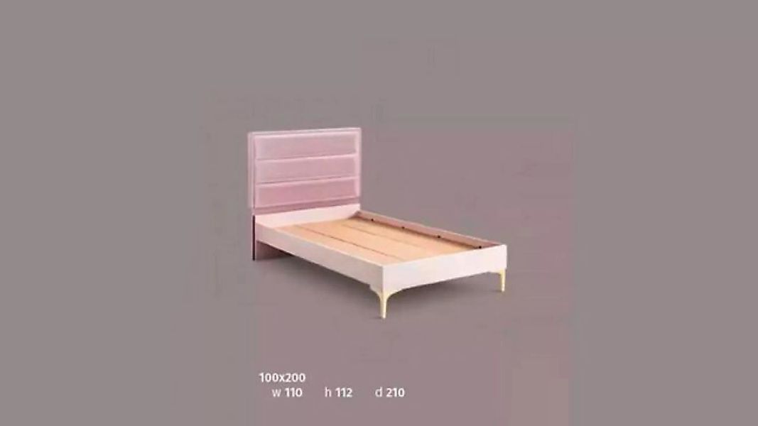 JVmoebel Kinderbett, Kinderbett Schlafzimmer Design Luxus rosa Möbel Holz J günstig online kaufen